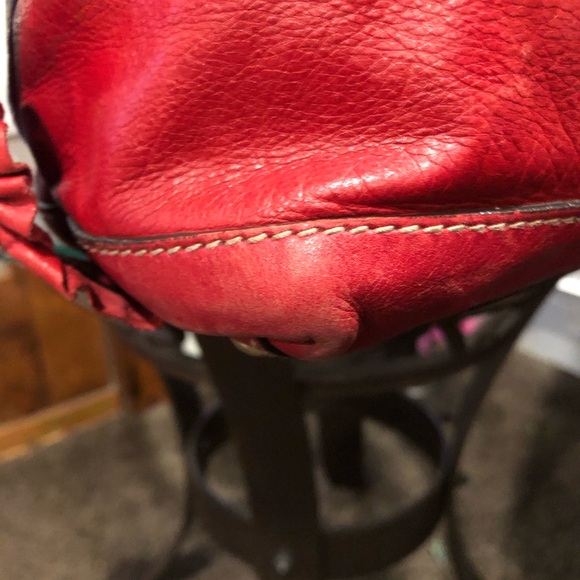 Authentic Gucci Red Soft Leather Calfskin Sabrina Boston Handbag - Picture 12 of 16